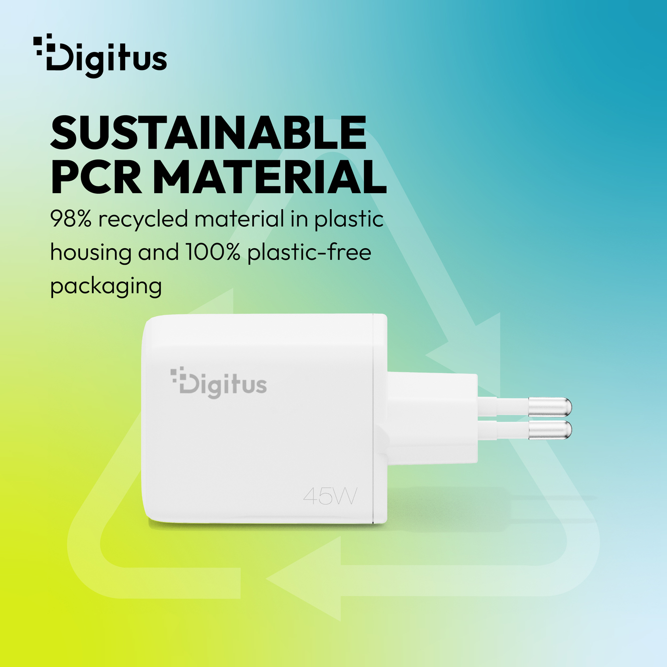 Digitus USB GaN Charger 45W, 1x USB-C, 1x USB-A | DA-10302 - Image 6