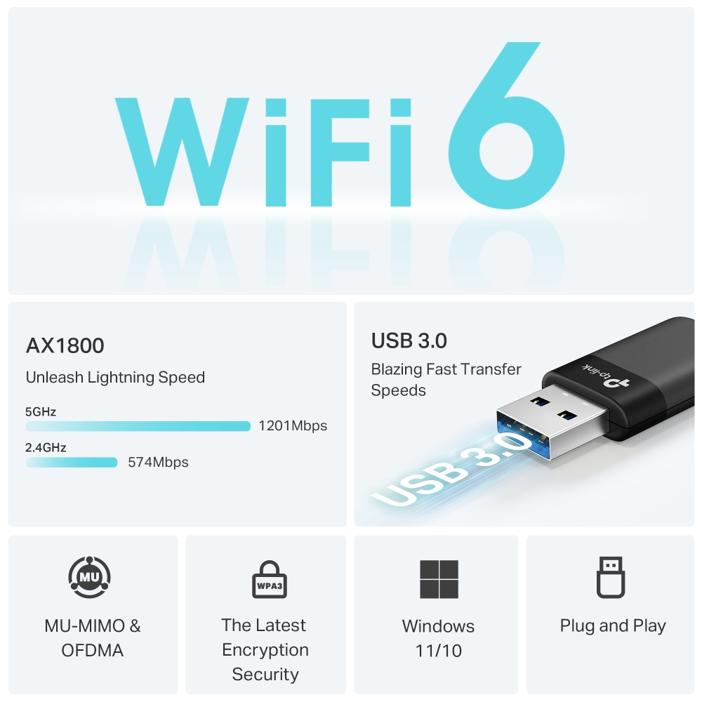 TP-LINK Archer TX23U | AX1800 Mini Wi-Fi6 Wireless USB Adapter | 802.11ax | MU-MiMO Yes | no PoE - Image 5