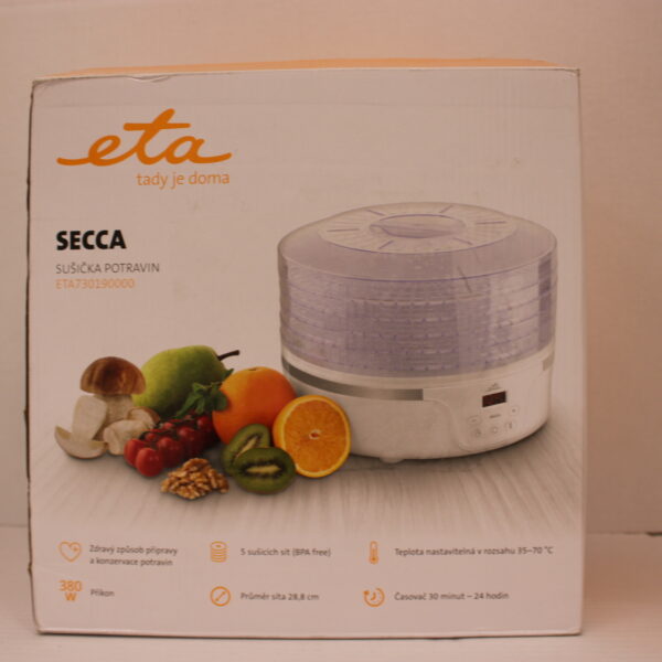 SALE OUT. ETA Fruit Dryer | ETA730190000 Secca | Power 380 W | Number of trays 5 | Integrated timer | White | DEMO