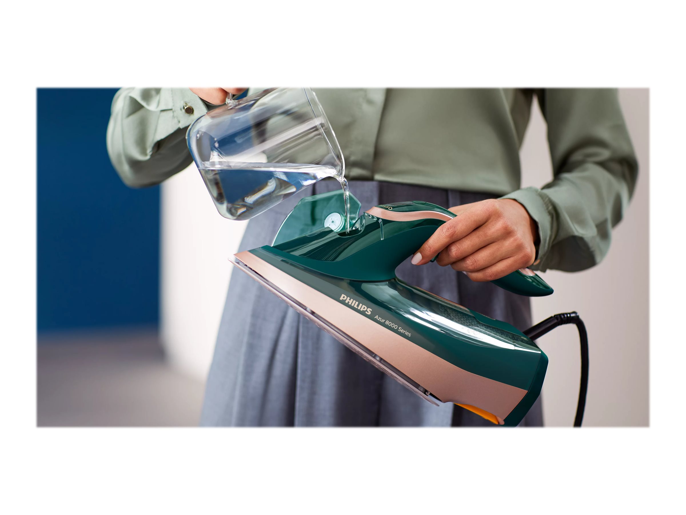 Philips | DST8030/70 Azur | Steam Iron | 3000 W | Water tank capacity 350 ml | Continuous steam 70 g/min | Green - Image 10