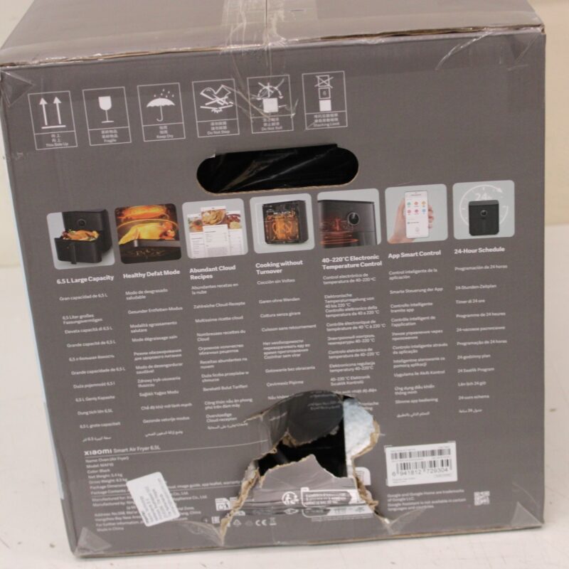 SALE OUT. Xiaomi | Smart Air Fryer (EU) | BHR7357EU | Capacity 6.5 L | Power 1800 W | Black | DAMAGED PACKAGING, SCRATCHED CORPUS ON BACK | 22 month(s) - Image 2