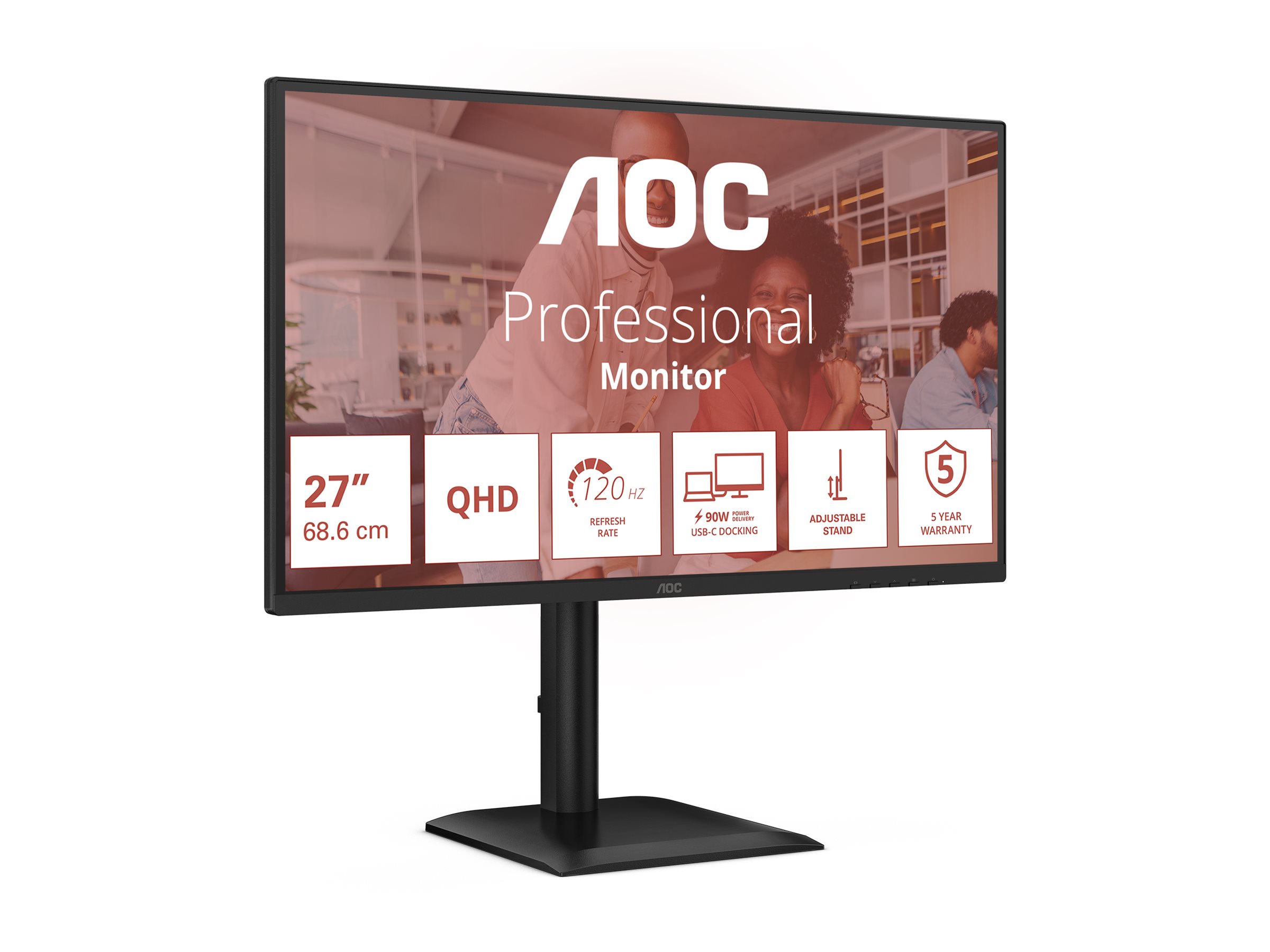 AOC | Q27E4CV | 27 " | IPS | QHD | 16:9 | 120 Hz | 4 ms | 2560 x 1440 pixels | 350 cd/m² | HDMI ports quantity 1 | Black - Image 13