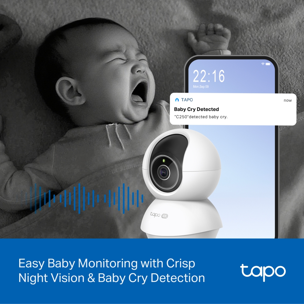 TP-LINK | Tapo C250 | Pan/Tilt AI Home Security Wi-Fi Camera | PTZ | 8 MP | 4mm/F1.6 | H.265 | MicroSD Card up to 512 GB - Image 14