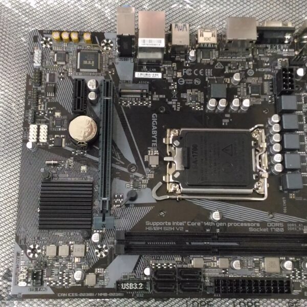 SALE OUT. Gigabyte H610M S2H V2 1.0 | Processor family Intel | Processor socket LGA1700 | DDR5 DIMM | Supported hard disk drive interfaces M.2, SATA | Number of SATA connectors 4 | REFURBISHED, WITHOUT ORIGINAL PACKAGING AND ACCESSORIES, ONLY BACK PANEL INCLUDED
