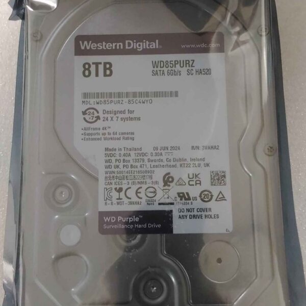 SALE OUT. | Western Digital Surveillance Hard Drive | Purple Surveillance WD85PURZ | 5640 RPM | 8000 GB | REFURBISHED