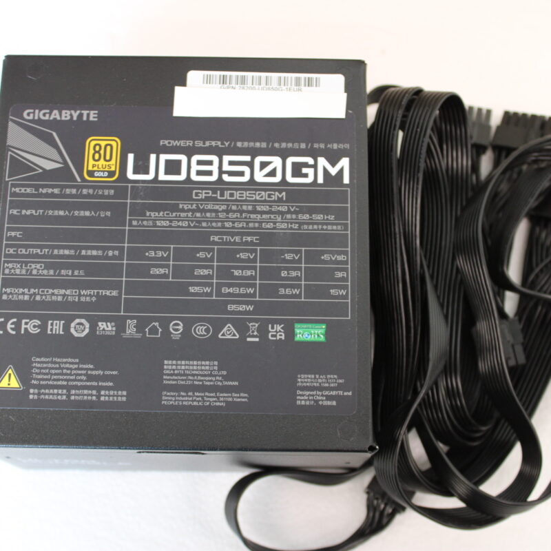 SALE OUT. Gigabyte PSU | GP-UD850GM | 850 W | REFURBISHED, WITHOUT ORIGINAL PACKAGING, MANUAL AND ACCESSORIES