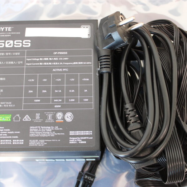 SALE OUT. Gigabyte PSU | GP-P650SS GEU1 | 650 W | REFURBISHED, WITHOUT ORIGINAL PACKAGING, MANUAL AND ACCESSORIES