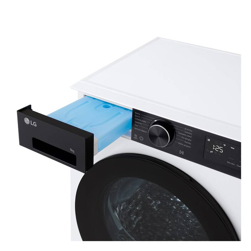 LG Dryer Machine | RHX5009TKB | Energy efficiency class Class B | Front loading | 9 kg | Digital | Heat pump | Depth 66 cm | Wi-Fi | White - Image 3