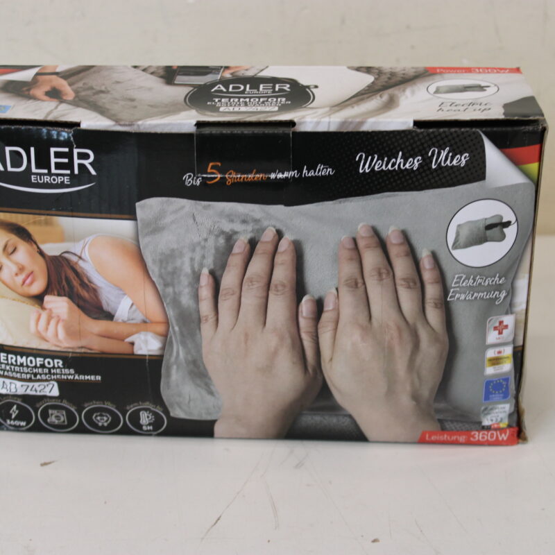 SALE OUT. Adler Electric Hot water bottle warmer | AD 7427 | Number of heating levels 1 | Number of persons 1 | Remote control | Soft polar | 360 W | Gray | DAMAGED PACKAGING