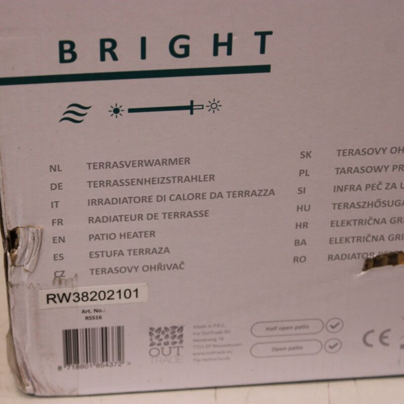 SALE OUT. SUNRED Heater | RSS16, Retro Bright Standing | Infrared | 2100 W | Black | DAMAGED PACKAGING | IP54 - Image 3