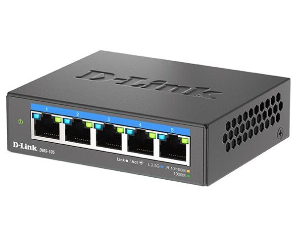 D-Link | DMS-105/E | 5-Port 2.5G Multi-Gigabit Desktop Switch | Desktop | Unmanaged