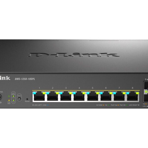 D-LINK DMS-1250-10SPL/E 8-Port Multi-Gigabit Smart Managed Switch | D-Link