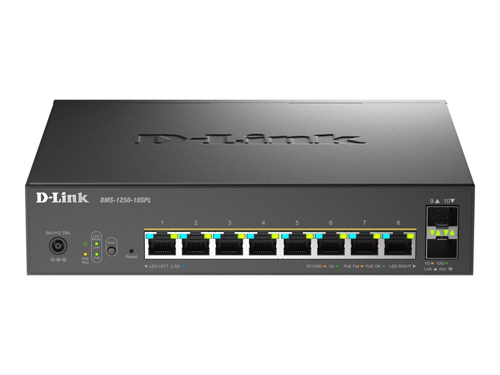 D-LINK DMS-1250-10SPL/E 8-Port Multi-Gigabit Smart Managed Switch | D-Link