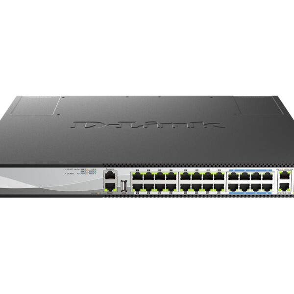 D-LINK DMS-3130-30PS/E 30-Port Layer 3 Stackable Multi-Gigabit Managed PoE Switch | D-Link