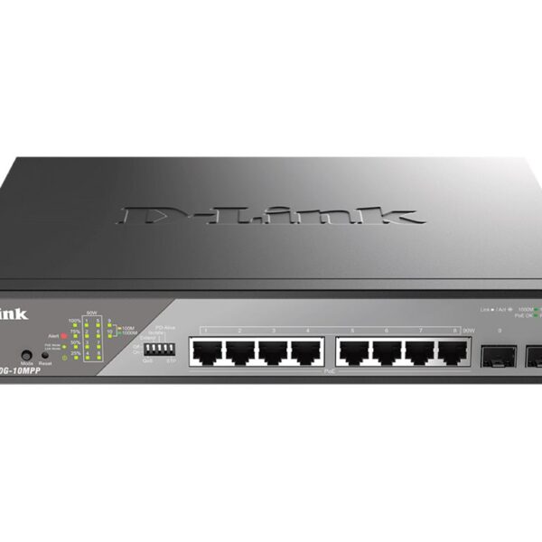 D-Link DSS-200G-10MPP/E 8-Port 10/100/1000 PoE Gigabit Ethernet Surveillance Switch