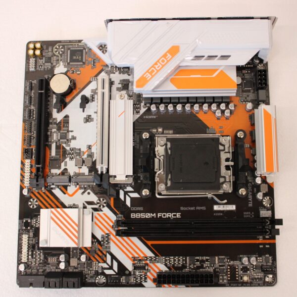SALE OUT. | Gigabyte B850M FORCE (rev. 1.0) | Processor family AMD | Processor socket AM5 | DDR5 | Supported hard disk drive interfaces SATA, M.2 | Number of SATA connectors 4 | REFURBISHED, WITHOUT ORIGINAL PACKAGING AND ACCESSORIES, ONLY BACK PANEL INCLUDED