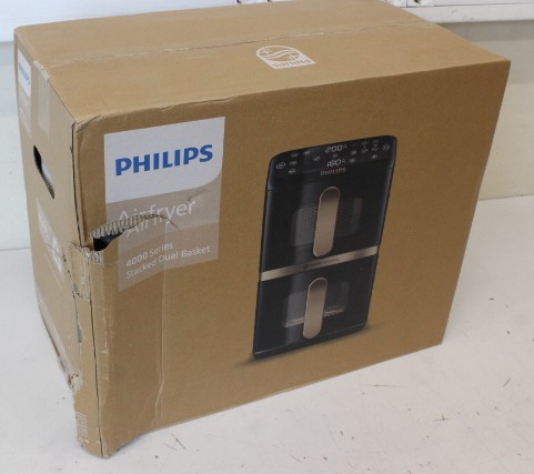 SALE OUT. Philips Dual Basket Airfryer | NA462/70 4000 Series | Power 2750 W | Capacity 10 L | Rapid Air technology | Black | DAMAGED PACKAGING, DAMAGED PLASTIC AT BACK