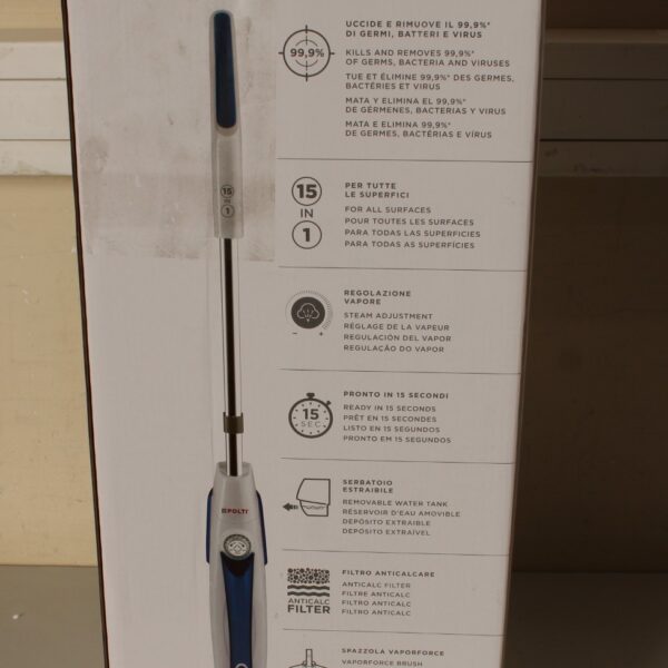 SALE OUT. Polti | Steam mop | PTEU0296 Vaporetto SV460 Double | Power 1500 W | Steam pressure Not Applicable bar | Water tank capacity 0.3 L | White/Blue | DAMAGED PACKAGING | Warranty 24 month(s)