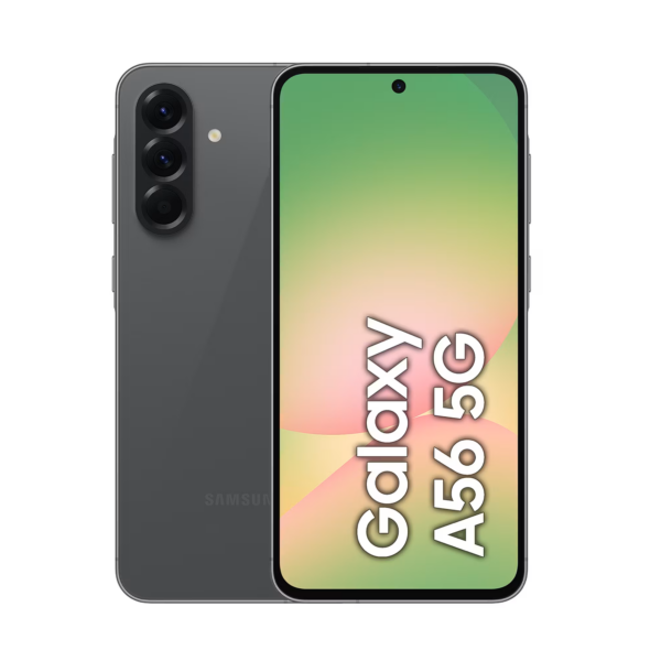 Samsung | Galaxy | A56 | Graphite | 6.7 " | Super AMOLED | 1080 x 2340 pixels | Exynos | 1580 | Internal RAM 8 GB | 256 GB | Dual SIM | 3G | 4G | 5G | Main camera resolution 50 MP | Secondary camera resolution 10 MP | Android | 5000 mAh