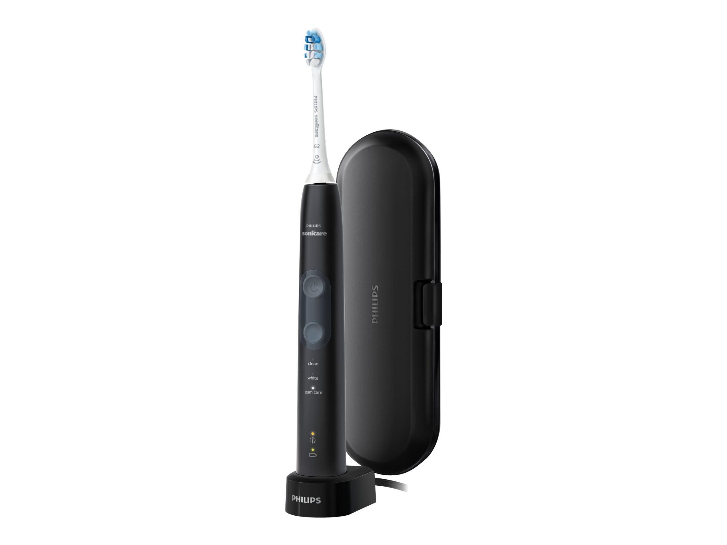 Philips | Sonicare ProtectiveClean 5100 Electric toothbrush | HX6850/47 | Rechargeable | For adults | Number of brush heads included 2 | Number of teeth brushing modes 3 | Sonic technology | Black - Image 2
