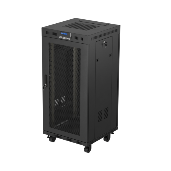 Lanberg Rack cabinet 19" free-standing 24U/600x600 (flat pack) with mesh door LCD V2, black | Lanberg