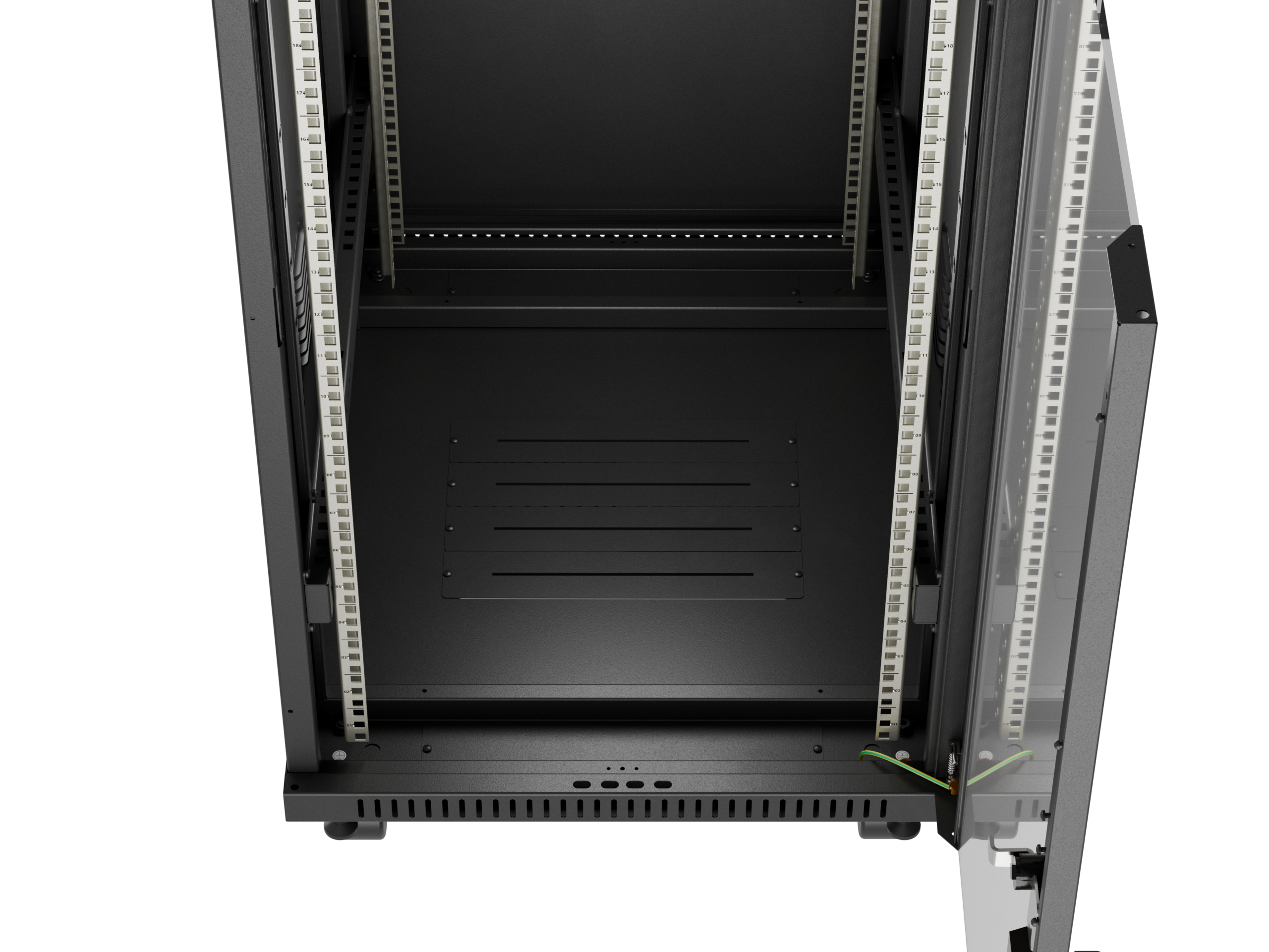 Lanberg Rack cabinet 19" free-standing 24U/600x800 (flat pack) with glass door LCD V2 | FF01-6824-12BL | Black - Image 10