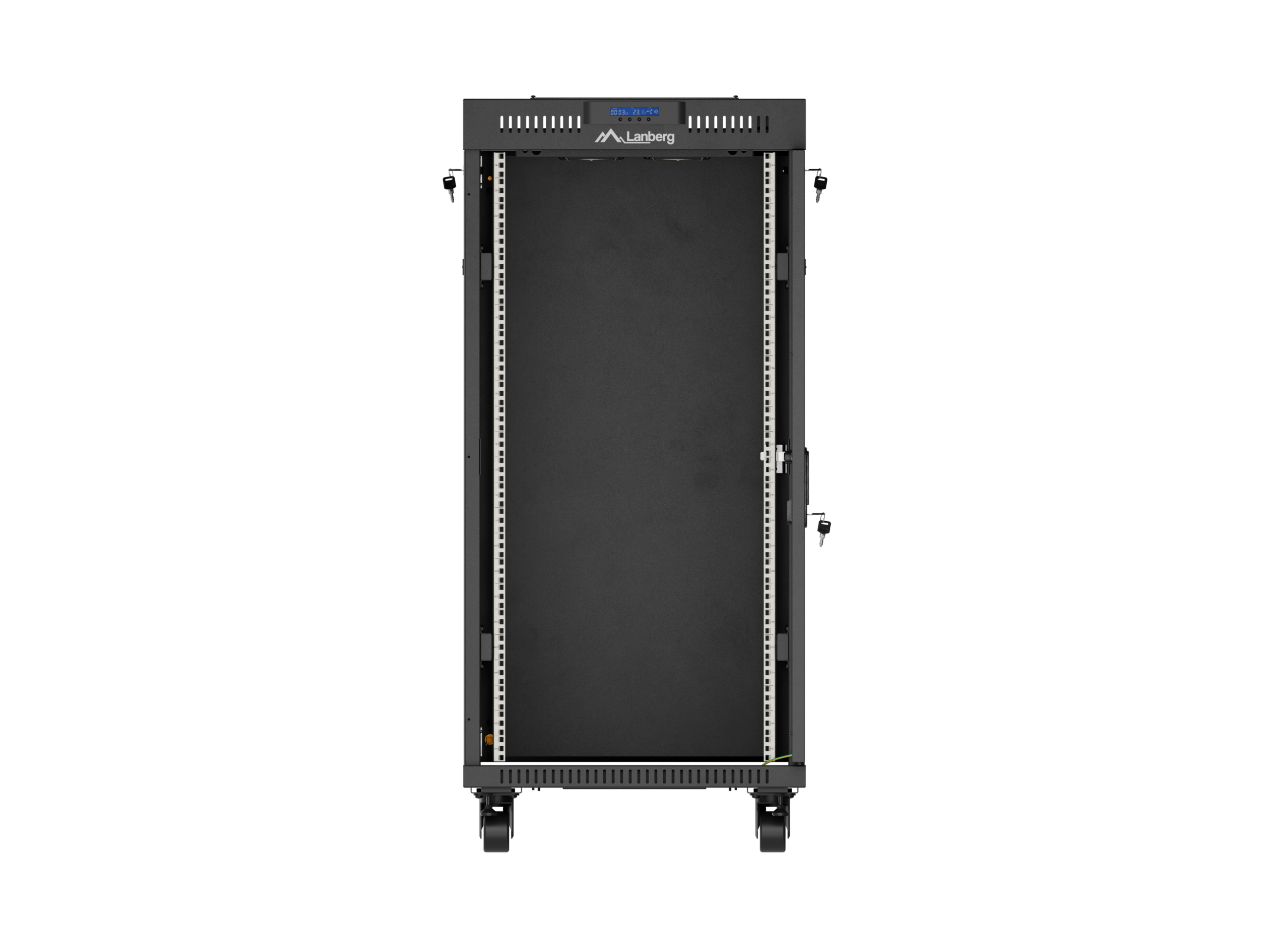 Lanberg Rack cabinet 19" free-standing 24U/600x800 (flat pack) with glass door LCD V2 | FF01-6824-12BL | Black - Image 13