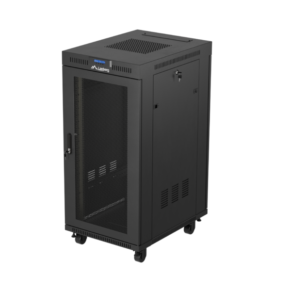 Lanberg Rack cabinet 19" free-standing 24U/600x800 (flat pack) with mesh door LCD V2 | FF01-6824-23BL | Black
