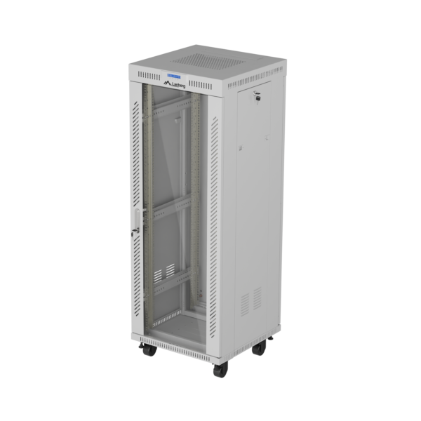 Lanberg Rack cabinet free-standing 32U/600x600 (flat pack) with glass door LCD V2 | FF01-6632-12SL | 19" cm | IP20 | Gray