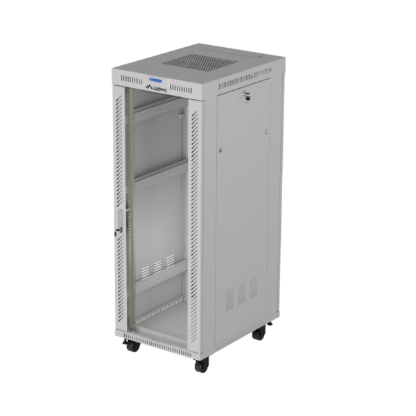 Lanberg Rack cabinet 19" free-standing 32U/600x800 (flat pack) with glass door LCD V2 | FF01-6832-12SL | Grey