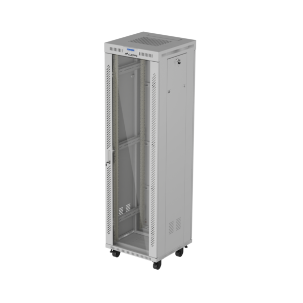 Lanberg Rack cabinet 19" free-standing 42U/600x600 (flat pack) with glass door LCD V2 | FF01-6642-12SL | Grey