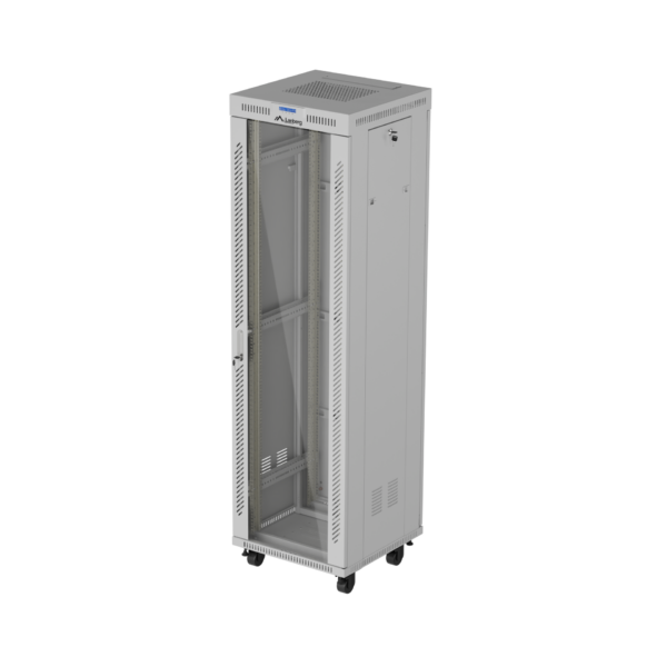 Lanberg Rack cabinet 19" free-standing 42U/600x600 (flat pack) with glass door LCD V2 | FF01-6642-12SL | Grey