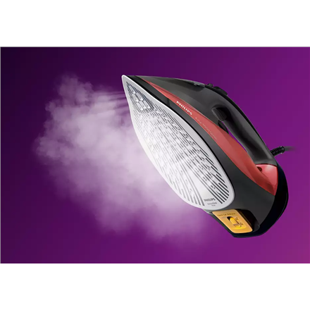 Philips | DST7022/40 | Steam Iron | 2800 W | Water tank capacity 0.3 ml | Continuous steam 50 g/min | Steam boost performance 250 g/min | Red/Black - Image 3