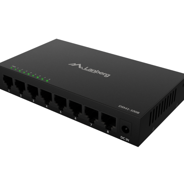 Lanberg | Switch 8x1GB/s Unmanagment Gigabit Ethernet Desktop 12V metal case | DSM1-1008