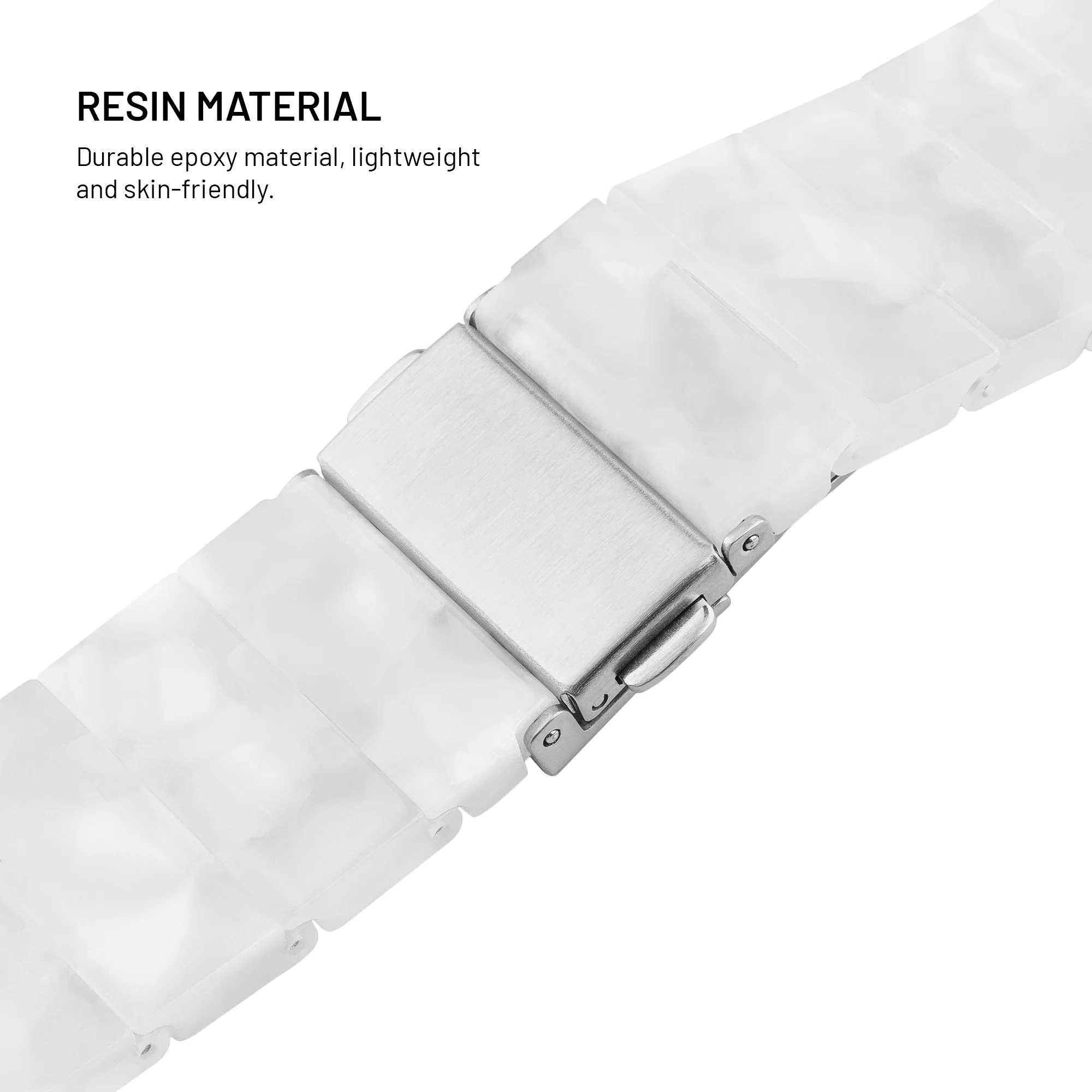 Fixed | Resin Strap for Apple Watch 38/40/41mm | Cloud White | Epoxy resin - Image 3