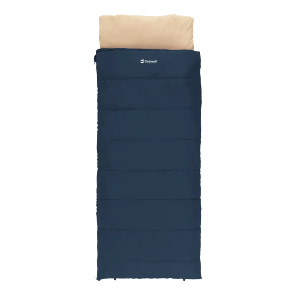 Outwell Contour Lux Deep Blue | Sleeping Bag | 220 x 85 cm | -19 to 15 °C | Right Zipper