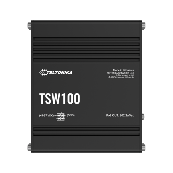 Teltonika Ethernet Switch 5x1GbE, POE af/at (TSW100010040) | TSW100 | Unmanaged | Wall-mountable