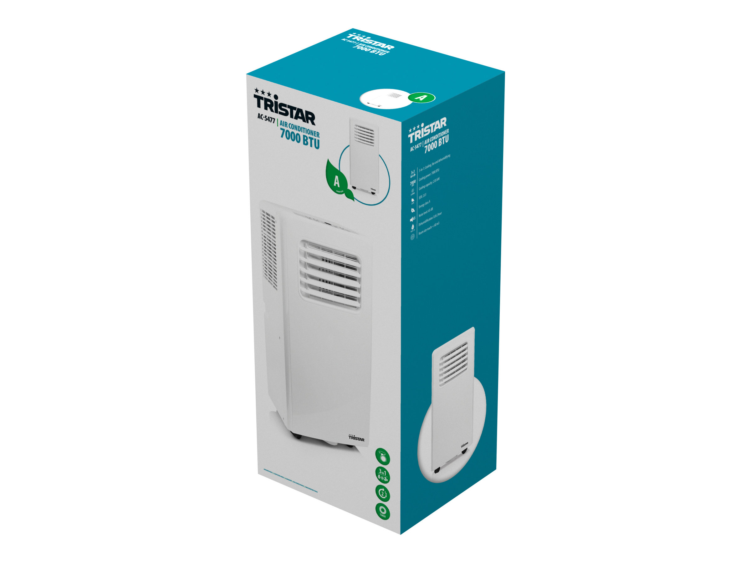 Tristar | Air Conditioner | AC-5477 | Suitable for rooms up to 60 m³ | Number of speeds 2 | Fan function | White - Image 6