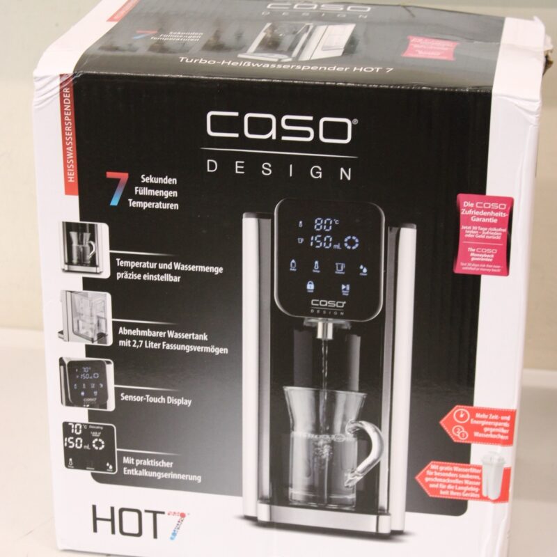 SALE OUT. Caso Turbo Hot Water Dispenser | Hot 7 | Water Dispenser | 2200-2600 W | 2.7 L | Plastic/Stainless Steel | Black/Stainless Steel | DAMAGED PACKAGING, BROKEN INER PACKAGING, DAMAGED GLASS CONTAINER - Image 4