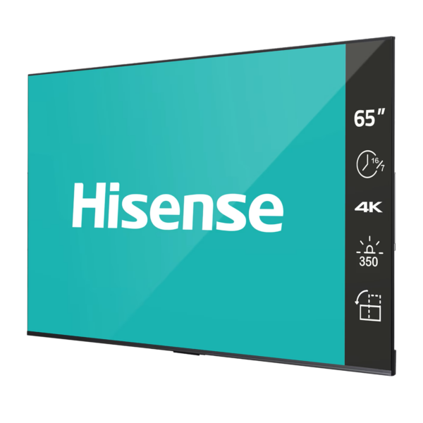 Hisense | Digital Signage Display | 65DP30FE | 65 " | Landscape/Portrait | 16/7 | Android | Wi-Fi | 8 ms | 178 ° | 178 ° | 350 cd/m²