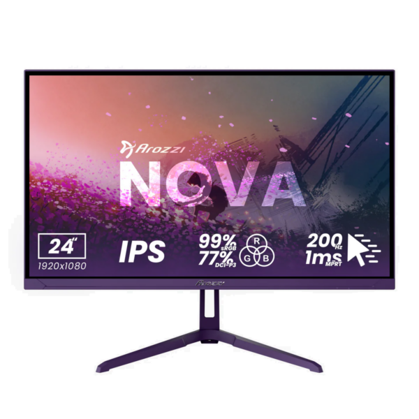 Arozzi | Nova | 24 " | IPS | FHD | 16:9 | 200 Hz | 1 ms | 1920 x 1080 pixels | 300 cd/m² | HDMI ports quantity 1 | Purple