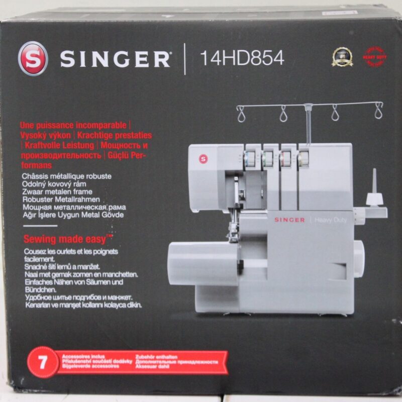 SALE OUT. Singer Sewing Machine | 14HD-854 Heavy Duty Serger | Number of stitches 8 | Grey | DAMAGED PACKAGING