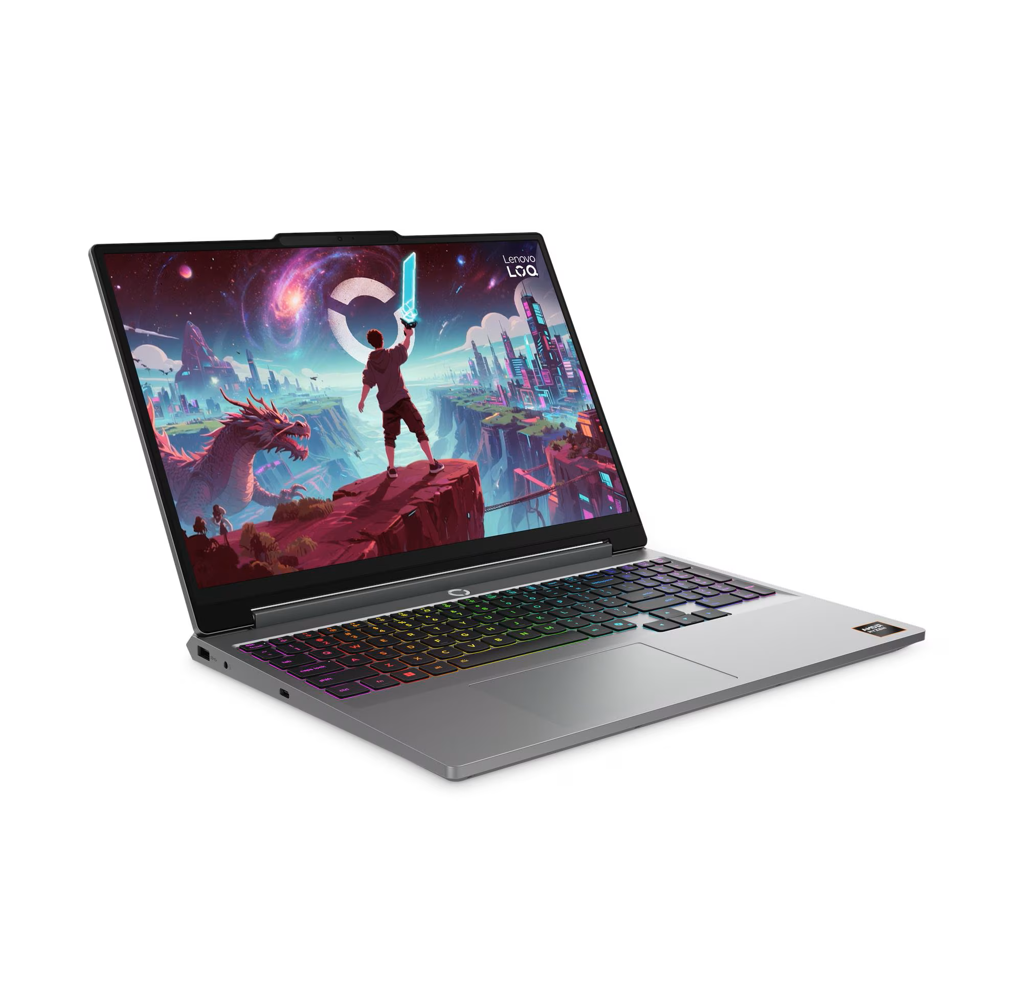 Lenovo | LOQ Essential 15ARP11 | Luna Grey | 15.6 " | IPS | FHD | 1920 x 1080 pixels | 144 Hz | Anti-glare | AMD Ryzen 7 | 170 | 16 GB | SODIMM DDR5 | NVIDIA GeForce RTX 5060 | GDDR7 | 8 GB | Windows 11 Home | 802.11ax | Bluetooth version 5.2 | Keyboard language US international | Keyboard backlit | Warranty 24 month(s) | Battery warranty 12 month(s) - Image 2