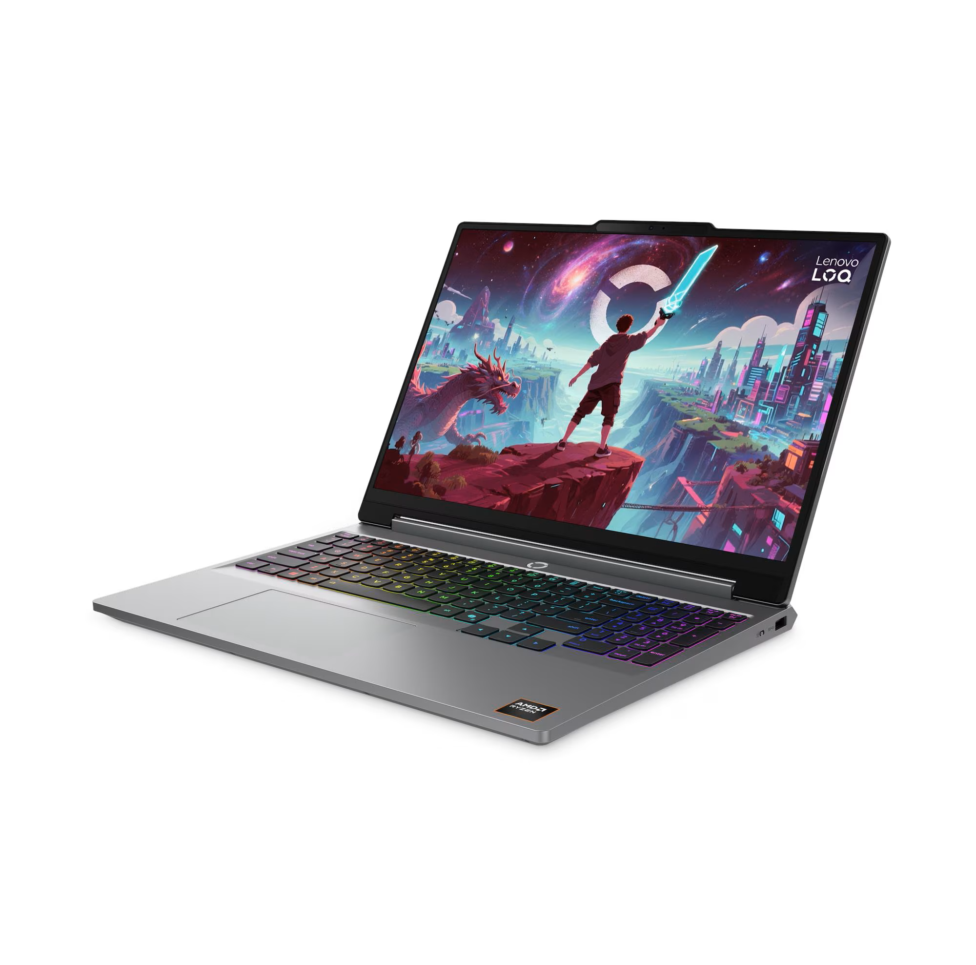 Lenovo | LOQ Essential 15ARP11 | Luna Grey | 15.6 " | IPS | FHD | 1920 x 1080 pixels | 144 Hz | Anti-glare | AMD Ryzen 7 | 170 | 16 GB | SODIMM DDR5 | NVIDIA GeForce RTX 5060 | GDDR7 | 8 GB | Windows 11 Home | 802.11ax | Bluetooth version 5.2 | Keyboard language US international | Keyboard backlit | Warranty 24 month(s) | Battery warranty 12 month(s) - Image 3