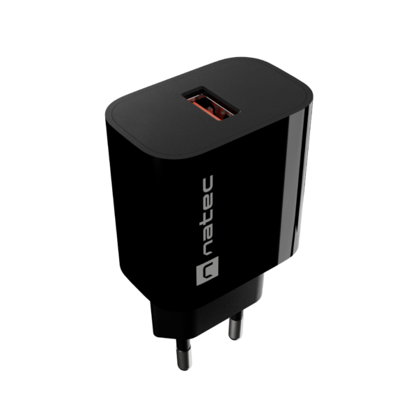 Natec Ribera USB Charger 1X USB-A 18W, Black