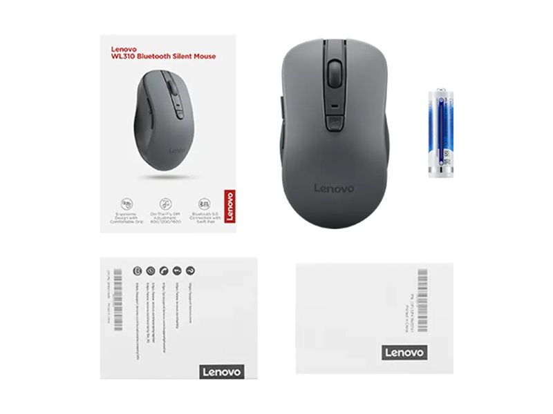Lenovo | Silent Mouse | WL310 | Wireless | Bluetooth | Grey - Image 10