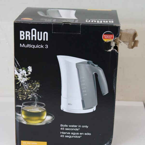 SALE OUT. Braun Kettle | WK 300 | Standard | 2200 W | 1.7 L | Plastic | 360° rotational base | White | DAMAGED PACKAGING