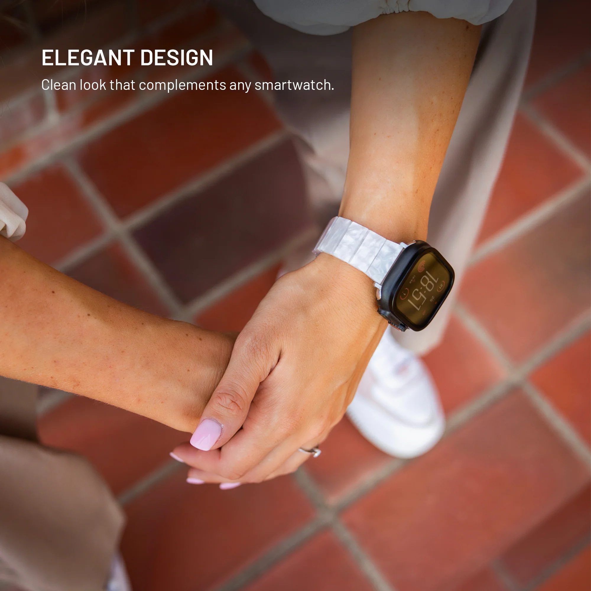 Fixed | Resin Strap for Apple Watch 38/40/41mm | Cloud White | Epoxy resin - Image 6