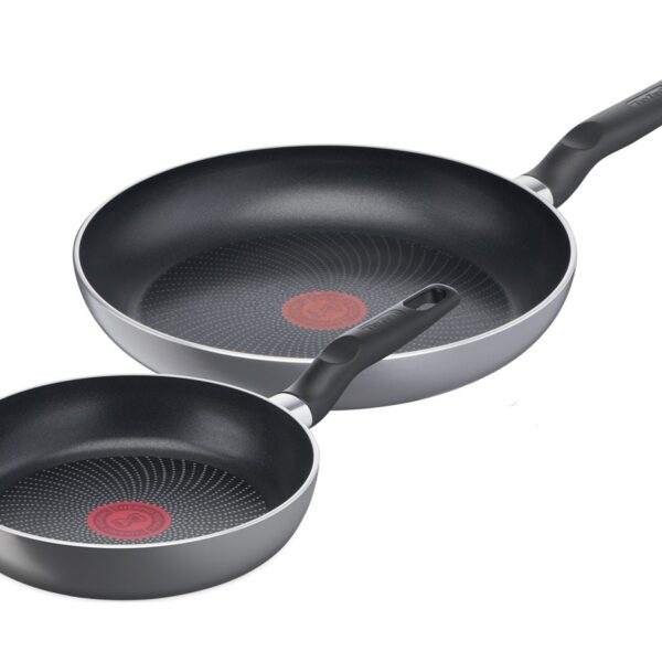 TEFAL | Pan | C2739053 Super Start Set of 2 | Frying | Diameter 20 / 26 cm | Suitable for induction hob | Fixed handle | Gray - Hippo