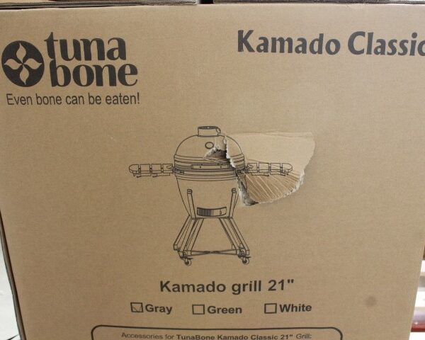 SALE OUT. TunaBone | Kamado classic 21" grill | Dark grey | DAMAGED PACKAGING AND DAMAGED BODY PAINT
